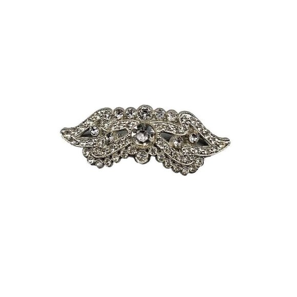 Apex Art Wings Brooch Silver Tone Clear Rhinestones Worn By The Stars Rare - Picture 2 of 8